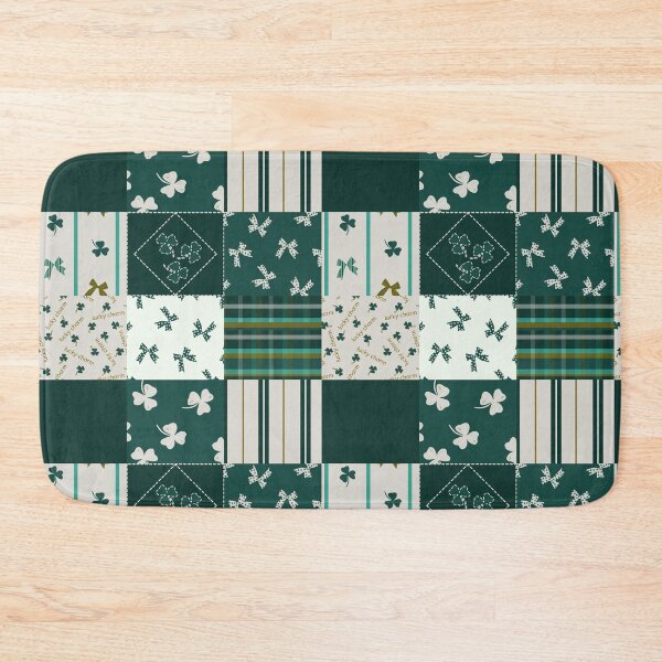 Item preview, St Patrick's Holiday Cheater Quilt in classic green &golden tones  designed and sold by aneladesigns.