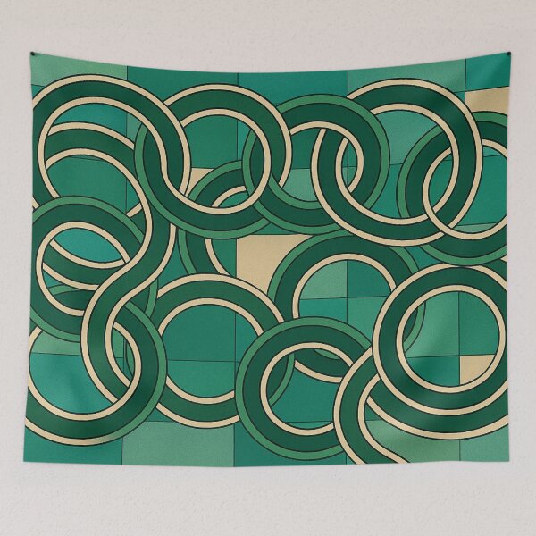 Item preview, Intertwined circles on a checkered background designed and sold by Sigtrix.