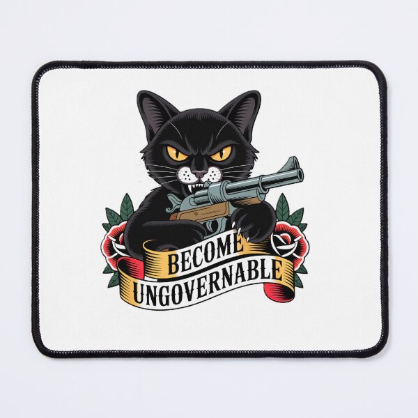 Item preview, Become Ungovernable Black Angry Cat designed and sold by Chris-graphics-art.