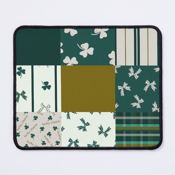 Item preview, St Patrick's Holiday Cheater Quilt in classic green &golden tones designed and sold by aneladesigns.
