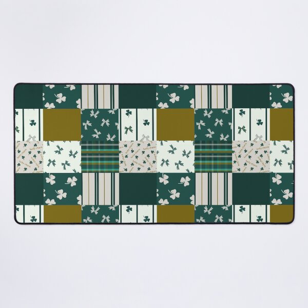 Item preview, St Patrick's Holiday Cheater Quilt in classic green &golden tones designed and sold by aneladesigns.