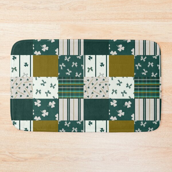 Item preview, St Patrick's Holiday Cheater Quilt in classic green &golden tones  designed and sold by aneladesigns.