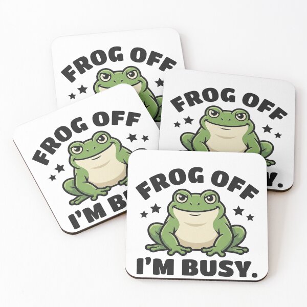 Item preview, Frog Off I'm Busy - Funny Grumpy Frog Pun designed and sold by JossDesign15.