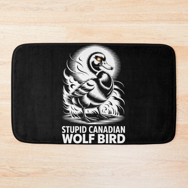 Item preview, Stupid Canadian Wolf Bird - Muscular Buff Standing Woodcut Design designed and sold by DarylWelsh2024.