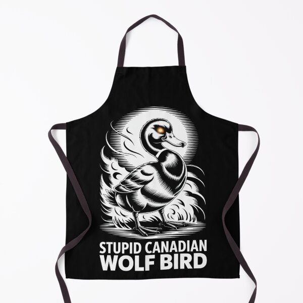 Item preview, Stupid Canadian Wolf Bird - Muscular Buff Standing Woodcut Design designed and sold by DarylWelsh2024.