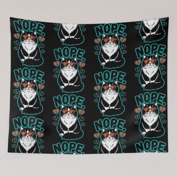 Item preview, valentines day NOPE Cat Anti-Valentine designed and sold by ZuToMi.