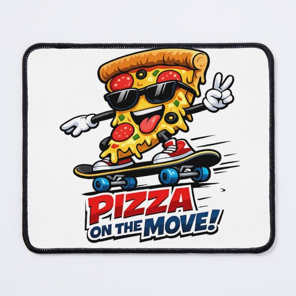 Item preview, Cool pizza on a skateboard — fun cartoon design for skaters and pizza lovers. designed and sold by Hummer Studio.