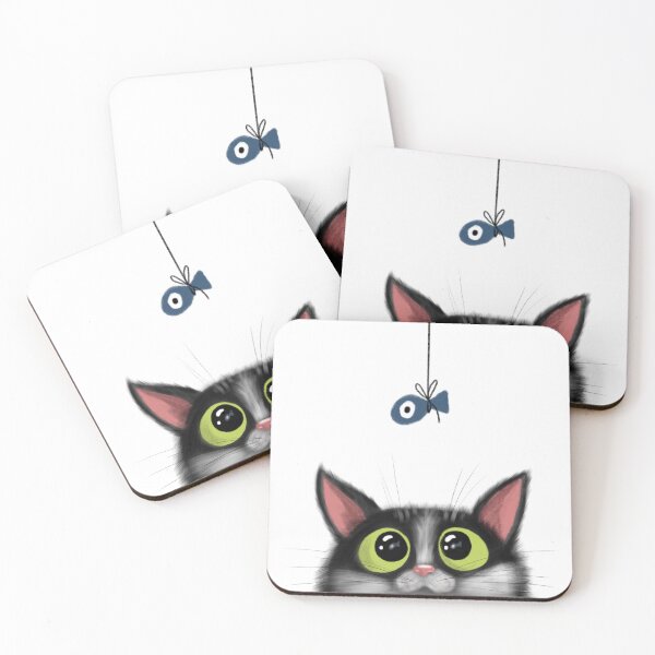 Item preview, Cat looking for its fish designed and sold by Tukiilustracion.