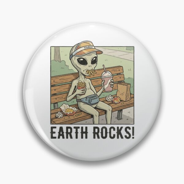 Item preview, Earth Rocks – Alien Tourist Eating Fast Food designed and sold by NOVALOOMARCH.