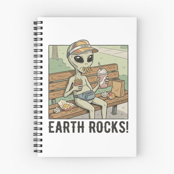 Item preview, Earth Rocks – Alien Tourist Eating Fast Food designed and sold by NOVALOOMARCH.