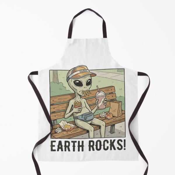 Item preview, Earth Rocks – Alien Tourist Eating Fast Food designed and sold by NOVALOOMARCH.