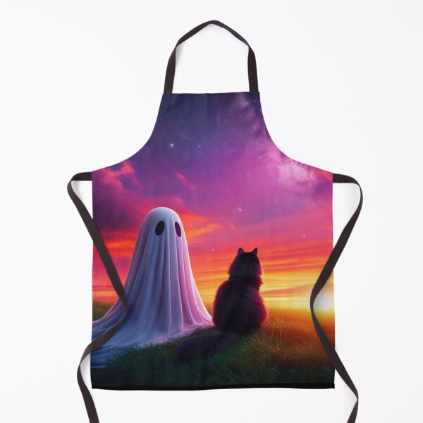 Item preview, ghost and cute rabbit sunset watching designed and sold by Dogandesighn.