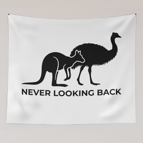 Item preview, Never Looking Back - Australian Kangaroo & Emu Forward Motion | Great New Aussie Citizen Gift designed and sold by KrystalWilson.