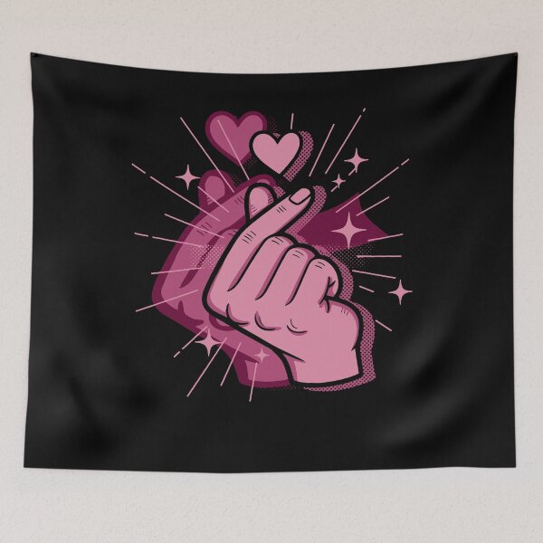 Item preview, Kpop Finger Heart Korean Pop Cute Love Korea Kpop designed and sold by LuminOrb.