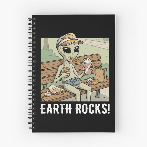 Item preview, Earth Rocks – Alien Tourist Eating Fast Food designed and sold by NOVALOOMARCH.