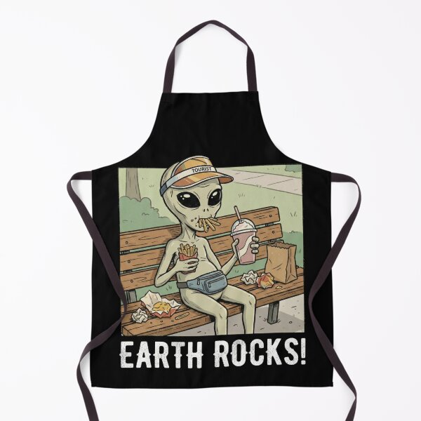 Item preview, Earth Rocks – Alien Tourist Eating Fast Food designed and sold by NOVALOOMARCH.