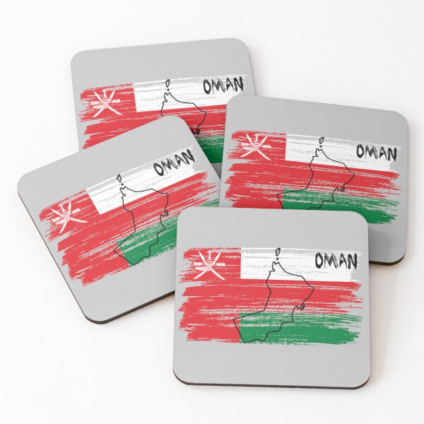 Item preview, Oman Flag Art, Distressed Brush Stroke Map Edition designed and sold by mashmosh.