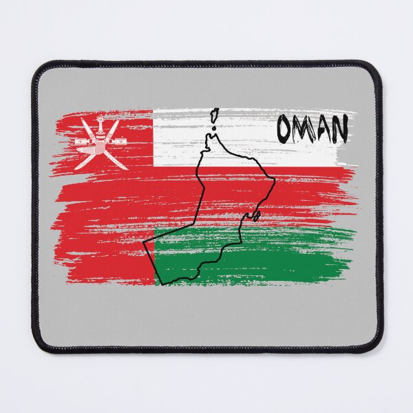 Item preview, Oman Flag Art, Distressed Brush Stroke Map Edition designed and sold by mashmosh.
