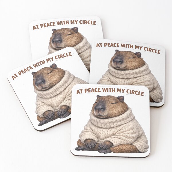 Item preview, Capybara Serenity: At Peace With My Circle Cozy Sticker Design designed and sold by ARTCREATESHOP.