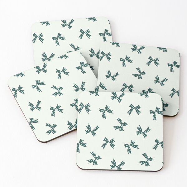 Item preview, Shamrock Clover Bows -Coquette  St. Patrick's Day on mint green designed and sold by aneladesigns.
