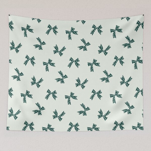 Item preview, Shamrock Clover Bows -Coquette  St. Patrick's Day on mint green designed and sold by aneladesigns.