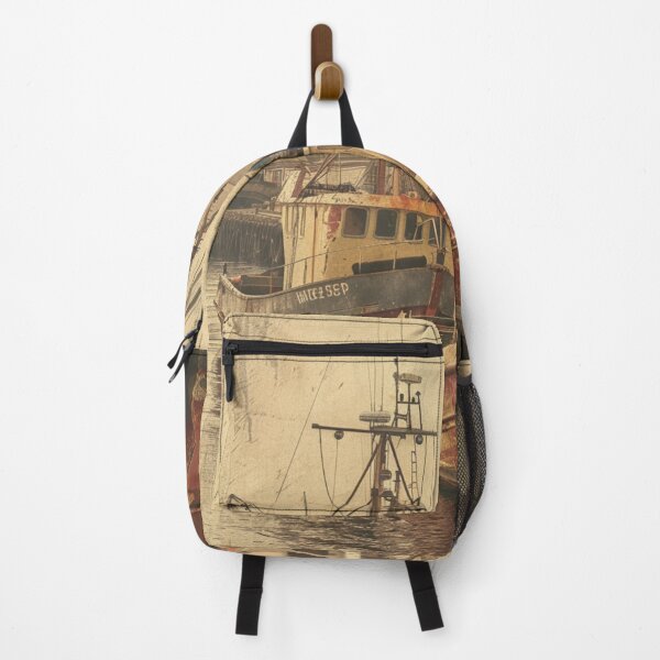 Item preview, Vintage Fishing Boats at Harbor | Nautical Coastal Wall Art designed and sold by ABLAT-CREATIONS.