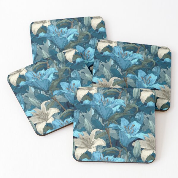 Item preview, Stunning Blue Lilies Flower  - Flower Garden Pattern  - Valentine'S Day Gifts For Her designed and sold by RoyalStarsPatts.