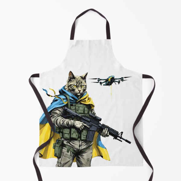 Item preview, Ukrainian cat with flags and drone in the war designed and sold by pixeldizajn.