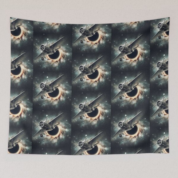 Item preview, Old plane coming out of a black hole in space designed and sold by Dogandesighn.