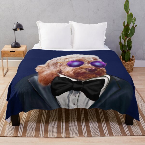Item preview, Cool Cavapoo in Sunglasses and Tuxedo | Cute Doodle Dog Aesthetic Art designed and sold by Artonmytee.