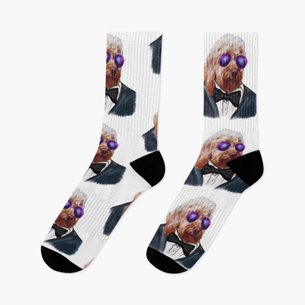 Item preview, Cool Cavapoo in Sunglasses and Tuxedo | Cute Doodle Dog Aesthetic Art designed and sold by Artonmytee.