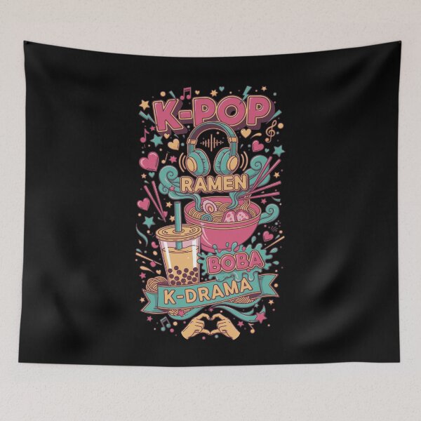 Item preview, K-Pop RAMEN BOBA K DRAMA Korean Music Vibes designed and sold by LuminOrb.