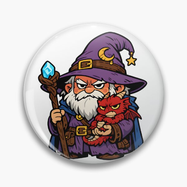 Item preview, Grumpy Wizard With Dragon designed and sold by Signal and Ink.