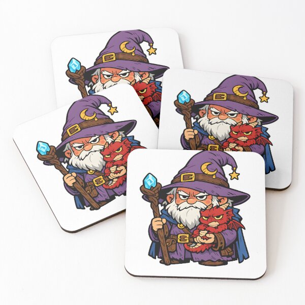 Item preview, Grumpy Wizard With Dragon designed and sold by Signal and Ink.