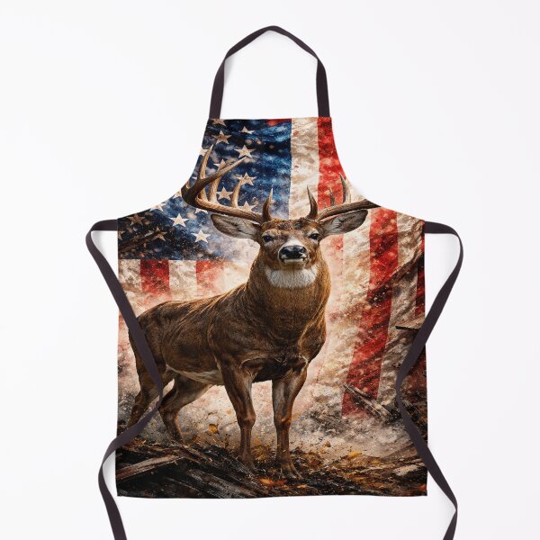 Item preview, American Whitetail Buck – Patriotic Deer with USA Flag Background designed and sold by Matty69TeeS.