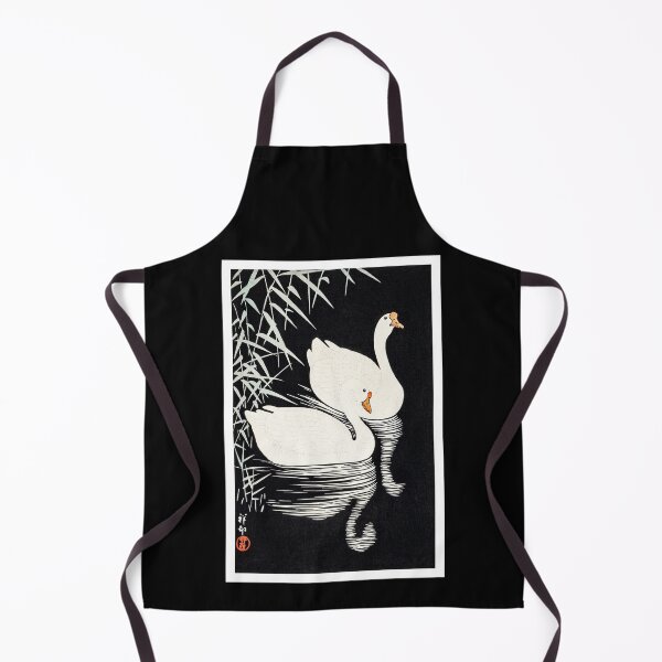 Item preview, 1928 Ohara Koson White Chinese Geese Swimming Among Reeds Art Print designed and sold by xposedbydesign.
