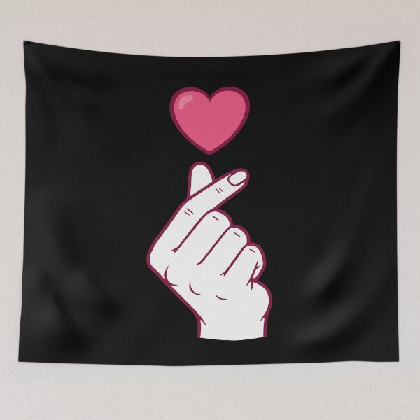 Item preview, Kpop Korean Finger Heart Cute Korean Pop Love designed and sold by LuminOrb.