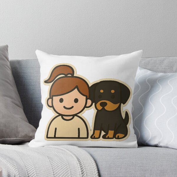Item preview, Cute Girl and Dog Sticker – Simple Kawaii Friendship Art designed and sold by myforestfog.