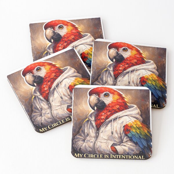 Item preview, Intentional Circle Macaw: Colorful Parrot Hoodie Motivational Sticker designed and sold by ARTCREATESHOP.