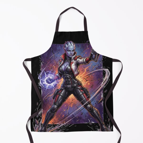 Item preview, Aria T'Loak Mass Effect Omega Queen Asari Crime Lord Afterlife Club Pirate Queen Blue Skin Biotic Fan Art Portrait Poster T-Shirt Sticker Print Gift designed and sold by Senpaiwaves.