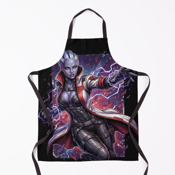 Item preview, Aria T'Loak Mass Effect Omega Queen Asari Crime Lord Afterlife Club Pirate Queen Blue Skin Biotic Fan Art Portrait Poster T-Shirt Sticker Print Gift designed and sold by Senpaiwaves.