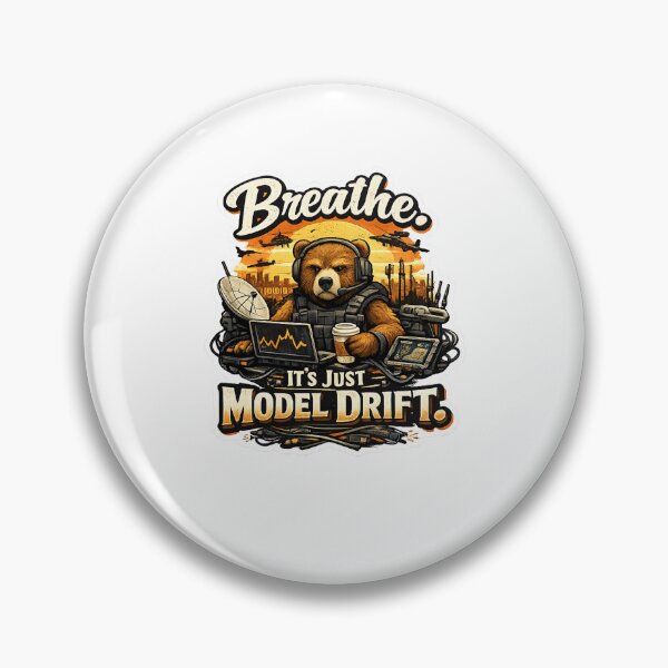 Item preview, Model Drift Panic – Military AI Engineer Work Humour designed and sold by unscriptedPixel.