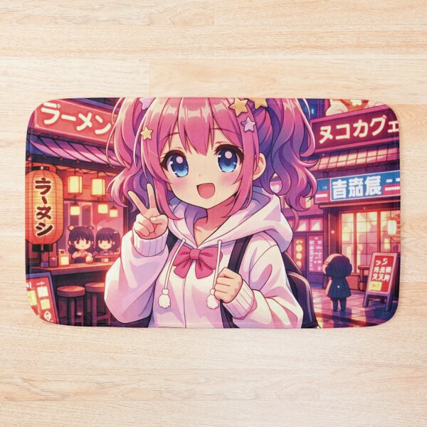 Item preview, Kawaii Anime Girl in Tokyo's Magical Night designed and sold by Mauswohn.