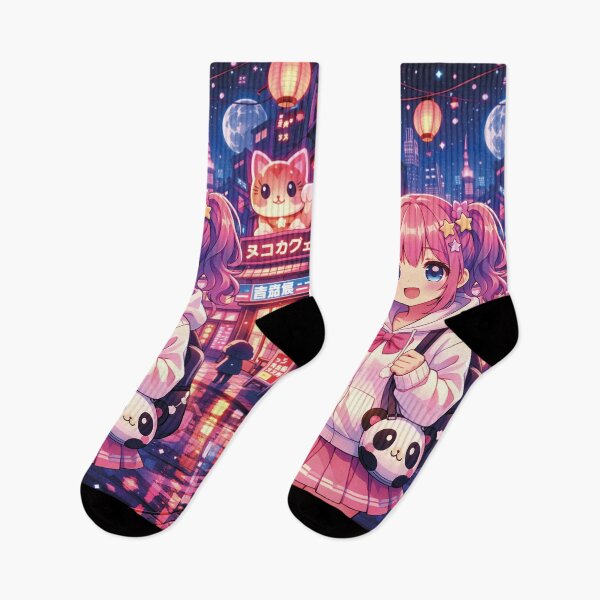 Item preview, Kawaii Anime Girl in Tokyo's Magical Night designed and sold by Mauswohn.