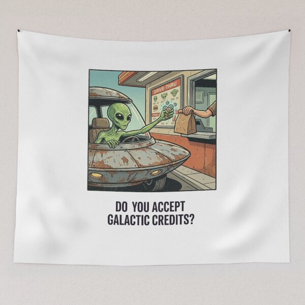 Item preview, Alien Drive Thru Fast Food Humor Design designed and sold by NOVALOOMARCH.