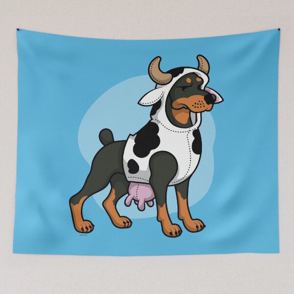Item preview, Doberman in a Cow Costume designed and sold by Jennifer-Smith.