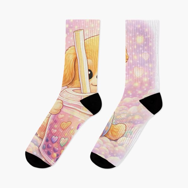 Item preview, Bubble Tea Puppy | Cute Baby Dog Drinking Heart Boba | Pastel Aesthetic Fantasy Art designed and sold by Furfolkz.