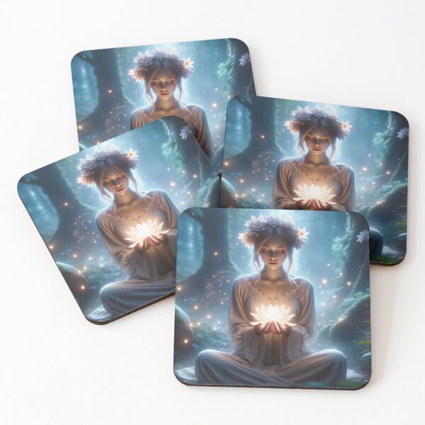 Item preview, Lotus Flower Meditator - Sacred Inner Light Awakening designed and sold by FriskyLemur.