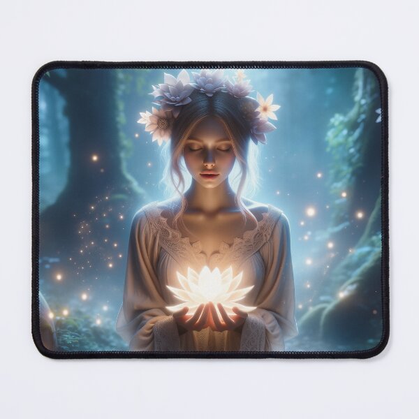 Item preview, Lotus Flower Meditator - Sacred Inner Light Awakening designed and sold by FriskyLemur.