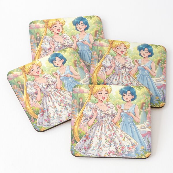 Item preview, Usagi and Ami at the Garden Party designed and sold by Solace Sparkles.